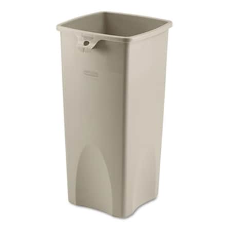 Rcp Untouchable Waste Container  Square  Plastic  23 gal  Beige 356988BG